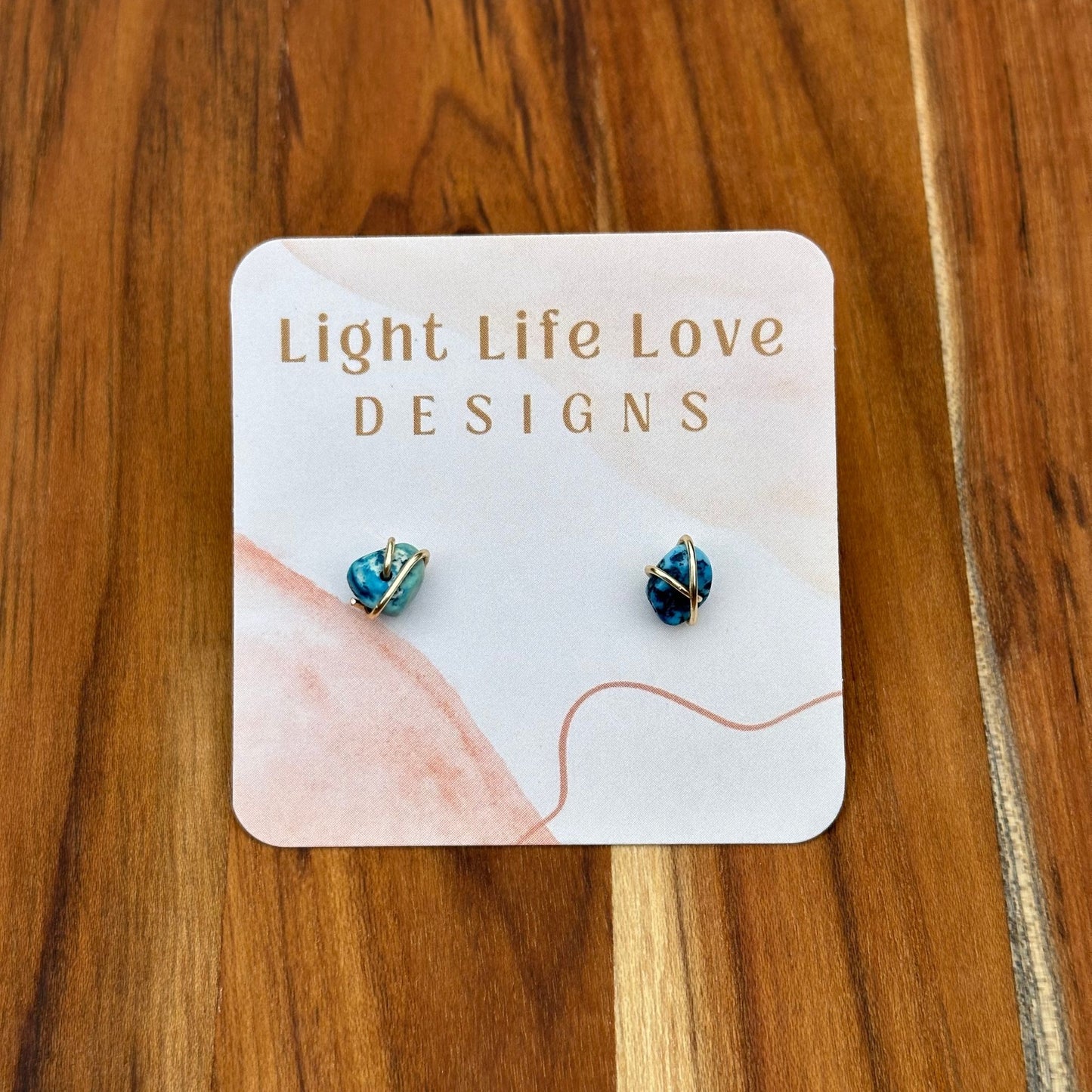 Wire Wrapped Turquoise Studs