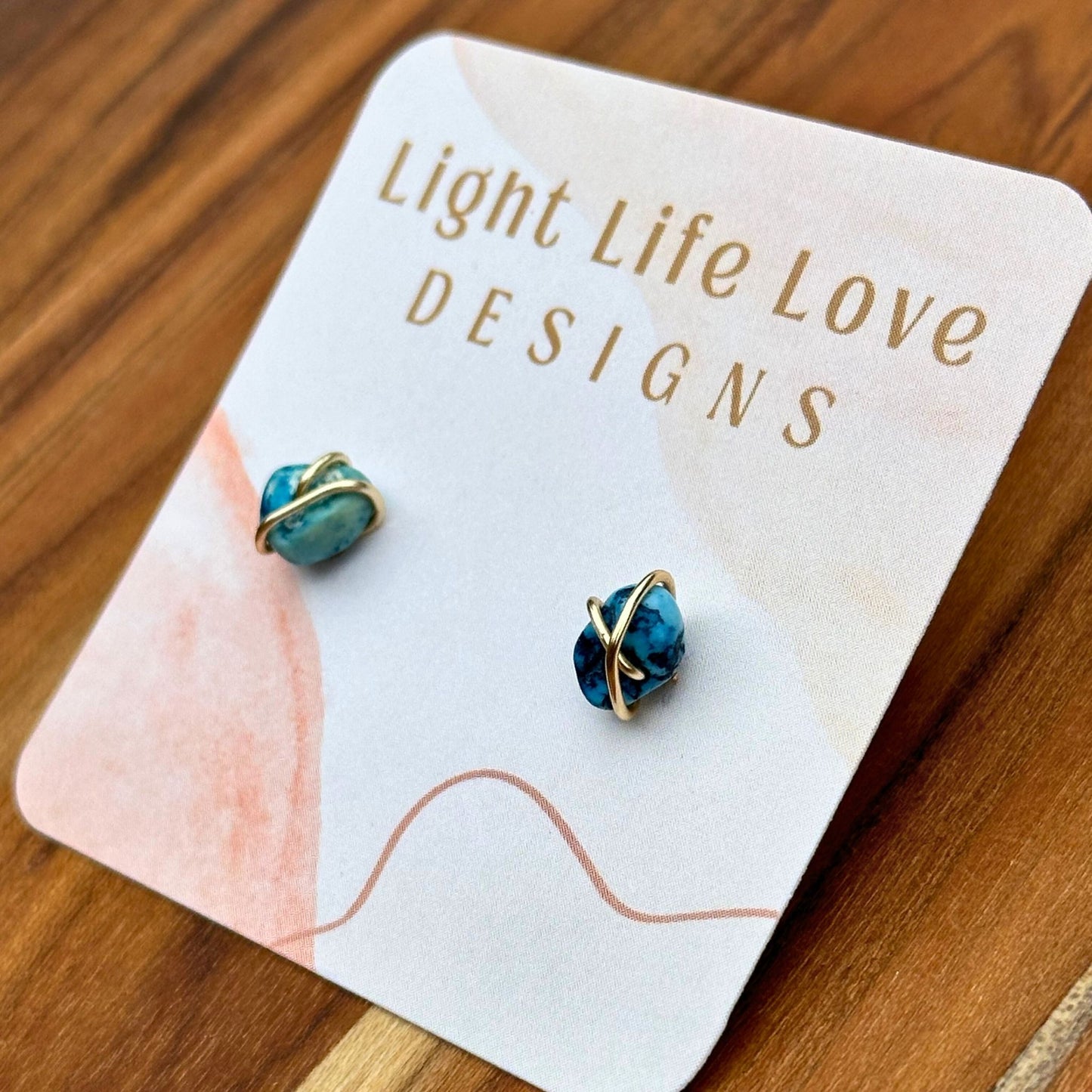 Wire Wrapped Turquoise Studs