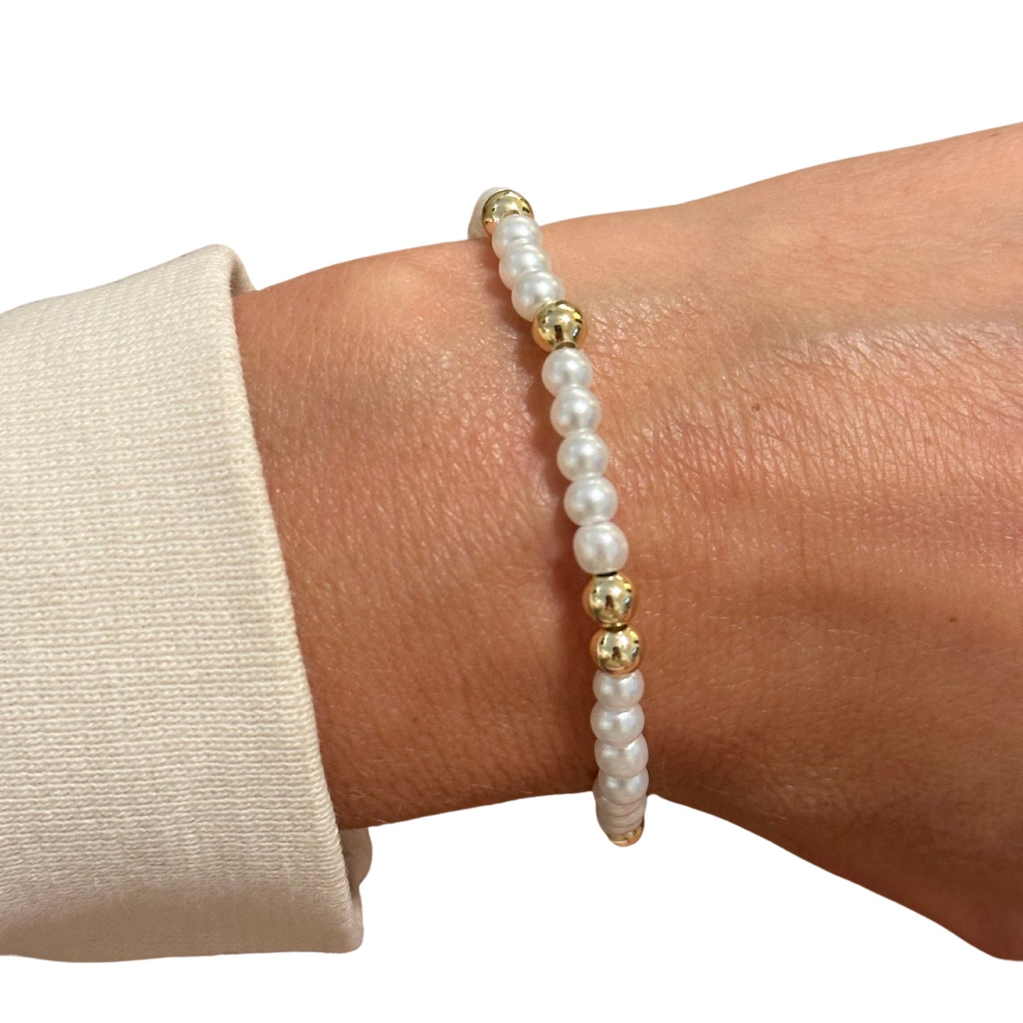 Gold & Pearl Bracelet - 4mm