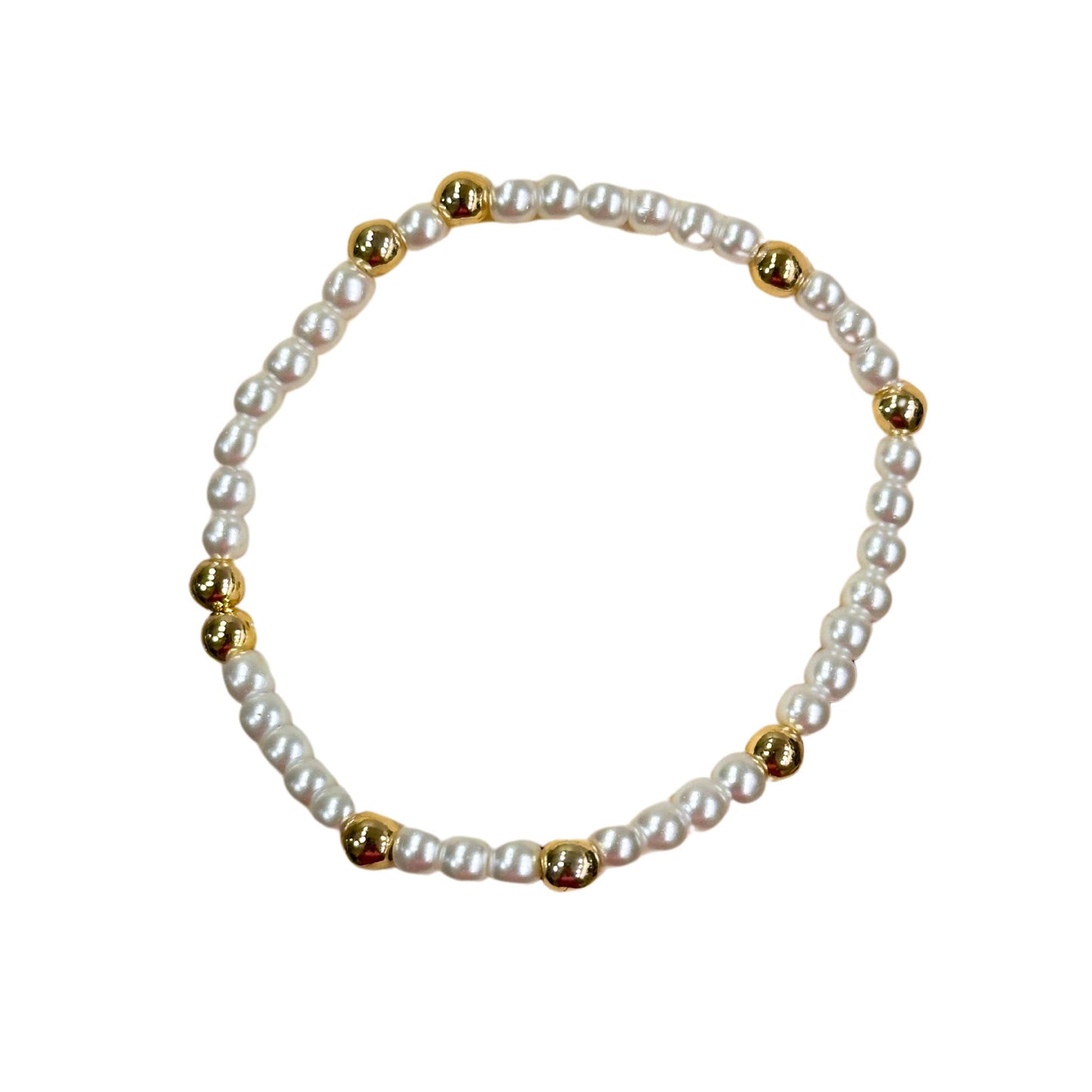 Gold & Pearl Bracelet - 4mm