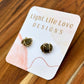 Wire Wrapped Gemstone Studs - Storm Cloud