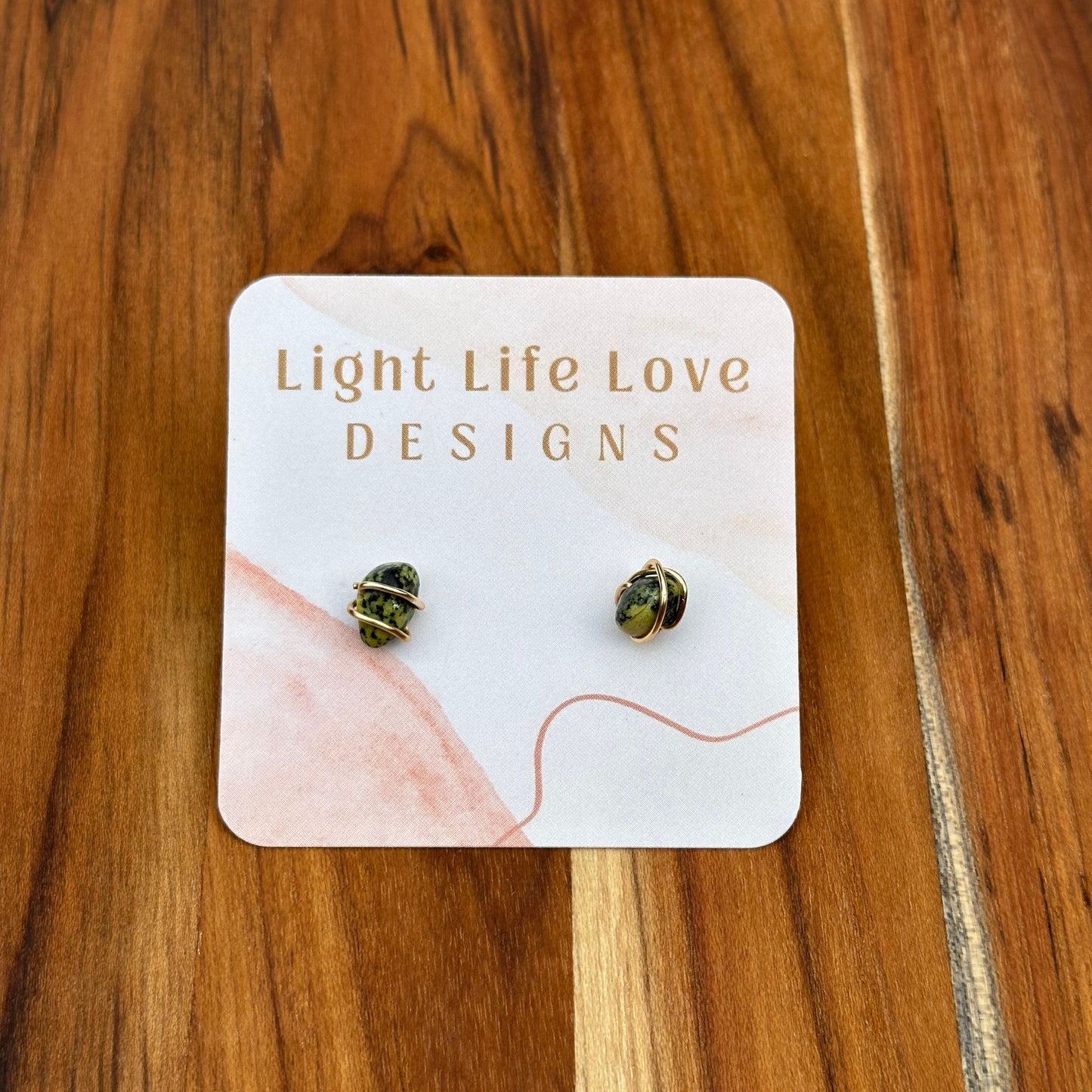 Wire Wrapped Gemstone Studs - Acid